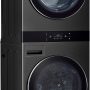 LG - 5.0 Cu. Ft. HE Smart Front Load Washer and 7.4 Cu. Ft. Electric Dryer WashTower with Steam and Center Control - Black Steel - Image 2