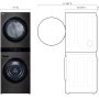 LG - 5.0 Cu. Ft. HE Smart Front Load Washer and 7.4 Cu. Ft. Electric Dryer WashTower with Steam and Center Control - Black Steel - Image 3