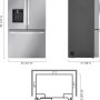 LG - 36-in Wide Counter-Depth MAX 25.5 Cu. Ft. French Door Smart Refrigerator with Dual Ice - Stainless Steel - Image 3