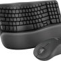 Logitech - Wave Keys MK670 Combo Ergonomic Wireless Membrane Keyboard and Mouse Bundle for PC/Mac with Integrated Palm-rest - Graphite - Image 1