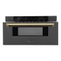 ZLINE - Autograph Edition 30 in. Built-in Microwave Drawer - Black Stainless Steel and Gold Accents - Image 2