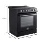 Forno Appliances - 30 in. Wide 4 Elements Leonardo Espresso 5.0 cu. ft. Slide-In Oven Electric Convection Range with Antique Brass Accents - Black - Image 2