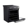 Forno Appliances - 30 in. Wide 4 Elements Leonardo Espresso 5.0 cu. ft. Slide-In Oven Electric Convection Range with Antique Brass Accents - Black - Image 3