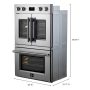 Forno Appliances - Asti 30 in. Electric Double Wall Oven with French Doors - Stainless Steel - Image 2