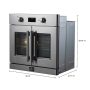 Forno Appliances - Asti 30 in. Single Electric Convection Wall Oven with French Doors - Stainless Steel - Image 2