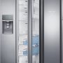 Samsung - 36 in. Wide 21.5 Cu. Ft. Side-by-Side Counter Depth Fingerprint Resistant Refrigerator with Food ShowCase - Stainless Steel - Image 1