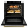 ZLINE - Autograph 30 in. True Convection Single Wall Oven in Satin Steel with Gold Helix Handle (WASSZ-30-KG) - Satin Stainless Steel - Image 4