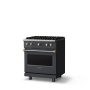 Viking - 30 in. Wide Pro 5 Series 4.0 Cu. Ft. Freestanding Gas Convection Range - Cast Black w. Brushed Brass Trim - Cast Black - Image 2