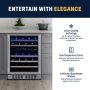 NewAir - 24” 46-Bottle Dual Zone Built-in Wine Fridge with Beech Wood Shelves and Recessed Kickplate - Stainless Steel - Image 2