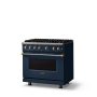 Viking - 36 in. Wide 6 Burner Pro 5 Series 5.1 Cu.Ft. Freestanding Sealed Burner Propane Gas Convection Range w/ Brushed Brass - Slate Blue - Image 2