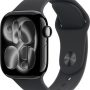 Apple Watch Series 11 (GPS+Cellular) 42mm Aluminum Case with Black Sport Band - M/L - Jet Black - (2025) - Image 1