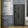 Whirlpool - 36 in. Wide 25 cu. ft. Side-by-Side Refrigerator with Frameless Glass Shelves - Black - Image 3