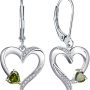 YL Heart Dangle Earrings 925 Sterling Silver Drop Earrings Birthstone Leverback Jewelry for Women - Image 1