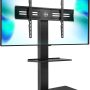 FITUEYES Iron Base Universal Floor TV Stand with Swivel Mount Space Saving for 50-85 Inch LED LCD Plasma Flat or Curved Screen TVs Height Adjustable Cable Management - Image 1