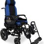 COMFYGO 2021 Reclining Ultra Lightweight 18 inch Wide Seat, Foldable Motorized Electric Power Wheelchair Travel Safe Heavy-Duty Wheelchair (18 inch Seat Width) (Blue) - Image 1