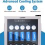 EUHOMY 90 Can Beverage Refrigerator cooler, Mini Fridge Glass Door for Beer Drinks Wines, Freestanding Beverage Fridge with Adjustable Shelves. - Image 3