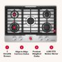 KitchenAid - 30 in. Gas Cooktop with 5 Versatile Burners - Stainless Steel - Image 3