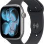 Apple Watch Series 11 (GPS) 46mm Space Gray Aluminum Case with Black Sport Band - S/M - Space Gray - (2025) - Image 1