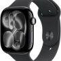 Apple Watch Series 11 (GPS) 46mm Jet Black Aluminum Case with Black Sport Band - M/L - Jet Black - (2025) - Image 1