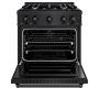 ZLINE - 30 in. Wide 4 Burner 4.2 cu. ft.  Classic Dual Fuel Freestanding Steel Range with  Convection Oven - Black Stainless Steel - Image 2