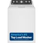 GE - 4.5 Cu. Ft. High-Efficiency Top Load Washer with Deep Fill and Cold Plus - White with Matte Black - Image 2