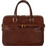 Time Resistance Leather Briefcase - Brown - Italian Handmade Leather Laptop Bag - Briefcase for Men and Women - Computer Bag - Image 1