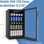 EUHOMY 90 Can Beverage Refrigerator cooler, Mini Fridge Glass Door for Beer Drinks Wines, Freestanding Beverage Fridge with Adjustable Shelves. - Image 2