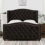 Jennifer Taylor Home Marcella Platform, Queen, Vintage Brown Faux Leather - Deep Brown Performance Velvet - Image 1