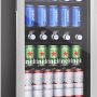 EUHOMY 90 Can Beverage Refrigerator cooler, Mini Fridge Glass Door for Beer Drinks Wines, Freestanding Beverage Fridge with Adjustable Shelves. - Image 1