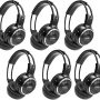 RP Accessories IR-2008B Infrared Wireless Headphones, 2-Channel Folding Universal Rear Entertainment System IR Headphone for Car TV and DVD Player Audio, Set of 6 - Image 1
