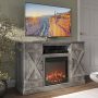 BELLEZE 47" TV Stand with 18" Electric Fireplace Heater & Media Entertainment Center Console Table for TV up to 50" with Open Storage Shelves & Cabinets - Veropeso (Espresso) - Image 1