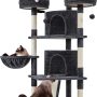 Yaheetech | 68.5in Cat Tree | for Large Cats | Multi-Level Cat Tower with 3 Wide Perches, Large Condo | Stable Pet Play House w/Sisal-Covered Scratching Posts & Board | Dark Gray - Image 1