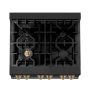ZLINE - 30 in. Wide 4 Burner Autograph Legacy Dual Fuel Freestanding Range with Bronze Accents - Black - Image 3