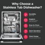 Frigidaire - Professional 24" Top Control Stainless Steel Tub Built-In Dishwasher with CleanBoost technology, 45 dBA - Stainless Steel - Image 2