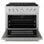 ZLINE - 36 in. Wide 6 Burner 5.2 cu. ft. Paramount Dual Fuel Freestanding Satin Steel Range with Convection Oven - Stainless Steel - Image 2