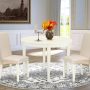 East West Furniture Dining Room Furniture, Cappuccino, Style BOBA3-WHI-01 - Image 1