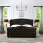 Jennifer Taylor Home Marcella Platform, King, Vintage Brown Faux Leather - Image 1