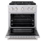 ZLINE - 30 in. Wide 4 Burner 4.2 cu. ft. Paramount Dual Fuel Freestanding Range with Cooktop and Convection Oven - Stainless Steel - Image 2