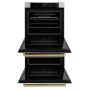 ZLINE - 30 in. Autograph Double Wall Oven w/ Air Fry and White Doors w/ Gold Handles - Stainless Steel - Image 2