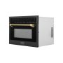 ZLINE - Autograph 24 in. 1.6 cu ft. Built-in Convection Microwave Oven in Black Stainless and Champagne Bronze Helix Handle - Black Stainless Steel - Image 4