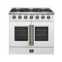 Forno Appliances - 36 in. Wide 6 Burner Galiano 5.36 Cu. Ft. Freestanding Gas Convection Range with French Door Design - Image 1
