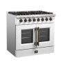 Forno Appliances - 36 in. Wide 6 Burner Galiano 5.36 Cu. Ft. Freestanding Dual Fuel True Convection Range - White - Image 4