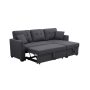 Alexent 3 Seater L-Shaped Sofa with Pull-Out Sleeper Sofa, Sofa with Storage Recliner for Living Room, Bedroom, Apartment Small Combination Sofa, Dark Gray - Image 1