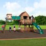 Backyard Discovery Woodridge Elite Cedar Wood Swing Set, Slide, Clubhouse, Crawl Tunnel - Image 1