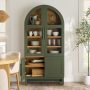 Better Homes & Gardens Juliet Kitchen Rounded Arch Cabinet, Deep Green - Image 1