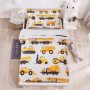 Btargot 4 Piece Gray Construction Toddler Bedding Set for Boy Truck Excavator Toddler Comforter Set - Image 1