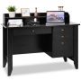 Costway Computer Desk PC Laptop Writing Table Workstation Student Study Furniture Black - Image 1