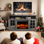 Electric Fireplace TV Stand for 75″ TVs Fireplace Entertainment Center TV Console Table with 23″ Fireplace, Holds up to 200 lbs - Image 1