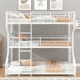 Euroco Solid Metal Bed, Full XL over Twin XL over Queen Size Triple Bunk Bed for Kids Teens Room, Three Beds for Both Kids and Adults, White - Image 1