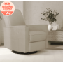 Evolur Harlow Deluxe Upholstered Plush Seating Glider Swivel, Power Recliner with USB Port, Greenguard Gold Certified, Glider Chair for Nursery, Mystic Gray - Image 1